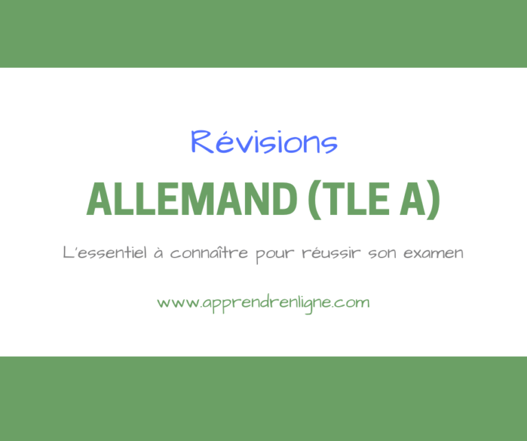 REVISION ALLEMAND TERMINALE